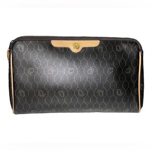 Christian Dior Brown Honeycomb Vintage Clutch Bag